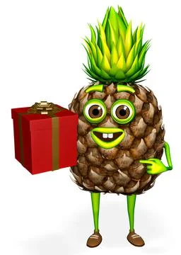 Pineapple Shows Gift 3D Rendering Stock Illustration