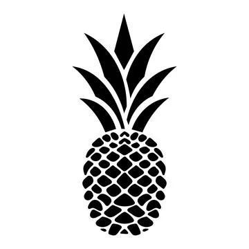 Pineapple Silhouette Vector Illustration Stock Illustration