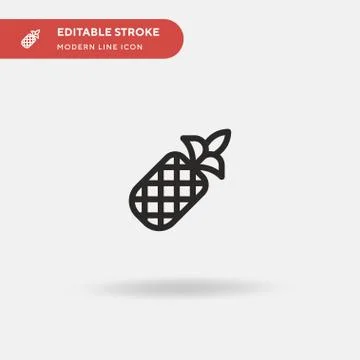 Pineapple Simple vector icon. Illustration symbol design template for web mob Stock Illustration