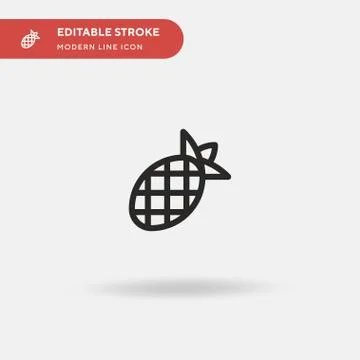 Pineapple Simple vector icon. Illustration symbol design template for web mob Stock Illustration
