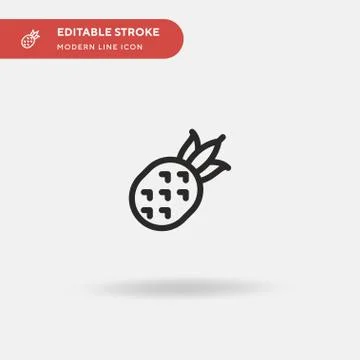Pineapple Simple vector icon. Illustration symbol design template for web mob Stock Illustration