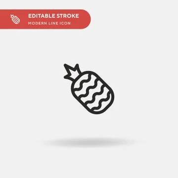 Pineapple Simple vector icon. Illustration symbol design template for web mob Stock Illustration
