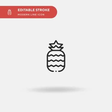 Pineapple Simple vector icon. Illustration symbol design template for web mob Stock Illustration