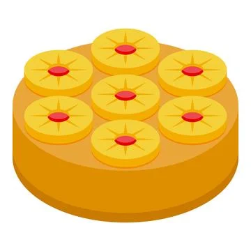 Pineapple slice cake icon isometric vector. Food cream cooking Stock Illustration