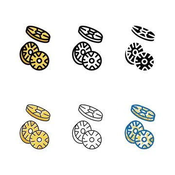 Pineapple slice food pack cut color icon vector Stock Illustration