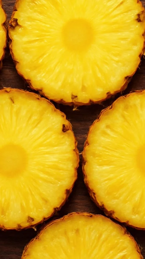 Pineapple Slice. Fruit Background. Vertical Video 库存影片 324032756
