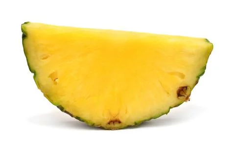 Pineapple slice fruit isolated on white background. Top view, flat lay Stock Photos