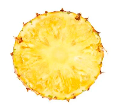 Pineapple slice isolated on white background Stock Photos