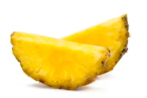 Pineapple slice isolated on the white background Stock Photos