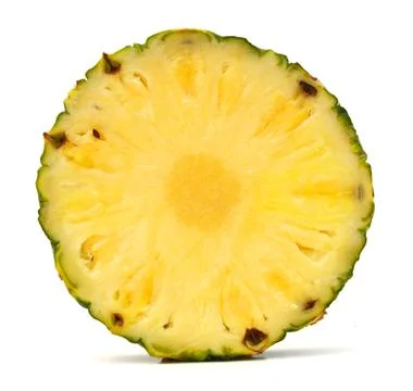 Pineapple slice isolated on white background Stock Photos