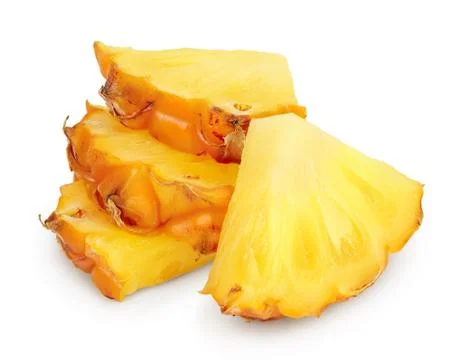 Pineapple slice isolated on white background with clipping path and full depth Stock Photos