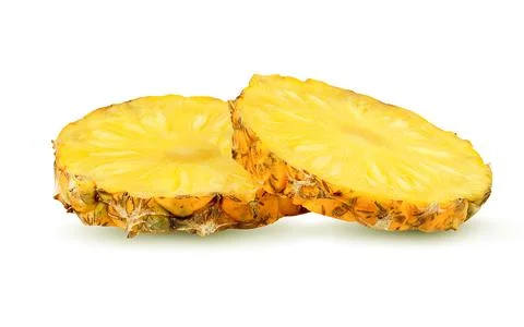 Pineapple slice isolated on a white background Stock Photos