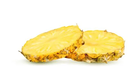 Pineapple slice isolated on white background Stock Photos