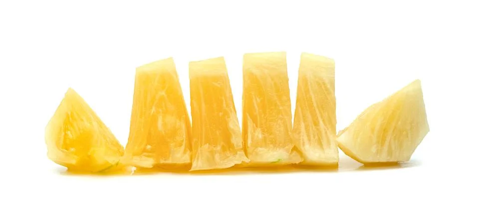 Pineapple slice isolated on white background Stock Photos