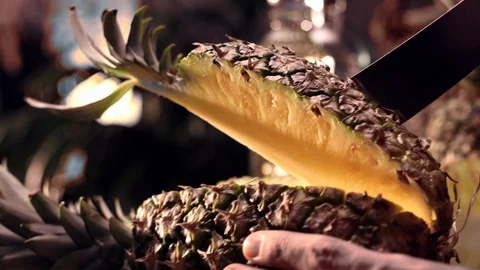 Pineapple slice lifted Stock Footage 120461443