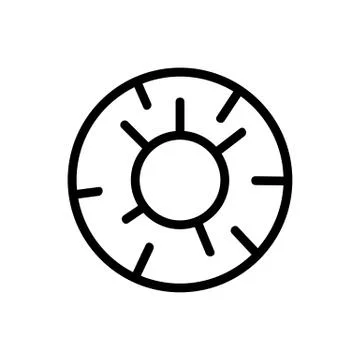 Pineapple slice ring top view icon vector outline illustration Stock Illustration