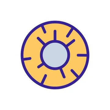 Pineapple slice ring top view icon vector outline illustration 스톡 일러스트