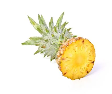 Pineapple slice on white background Stock Photos