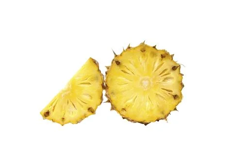 Pineapple slice on white background Stock Photos