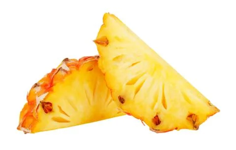 Pineapple slice without shadows isolated on white background Stockfoto's