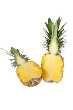 Pineapple sliced halved Foto stock