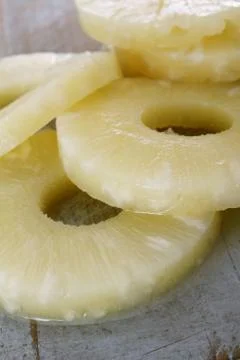 Pineapple slices and segments Stock Photos