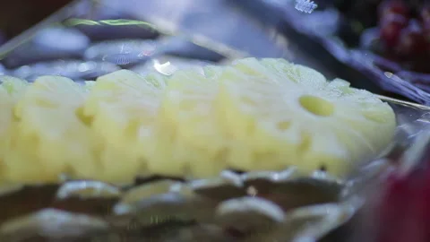Pineapple Slices on a Dish 動画素材 96931361