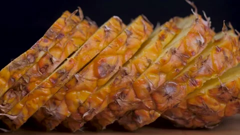 Pineapple slices fruit 4k Stock-Footage 149591782