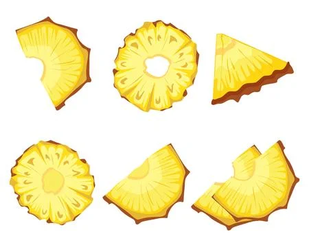 Pineapple slices Stock Illustration