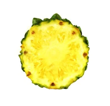 Pineapple with slices isolated Clipping Path Stock Photos