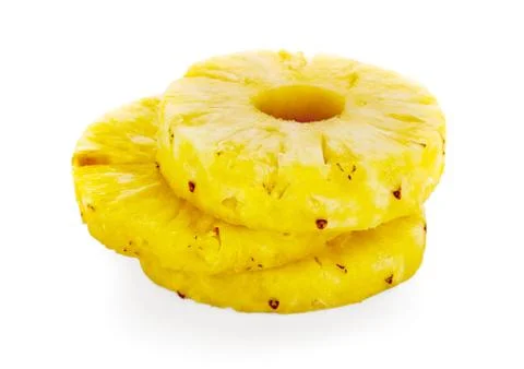 Pineapple with slices isolated Stock Photos