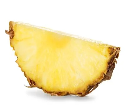 Pineapple slices isolated on white background Stock Photos