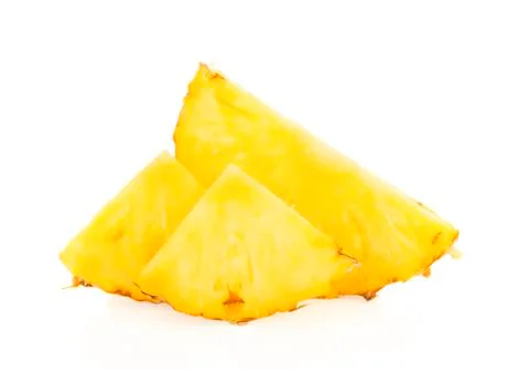 Pineapple slices isolated on white background Stock Photos