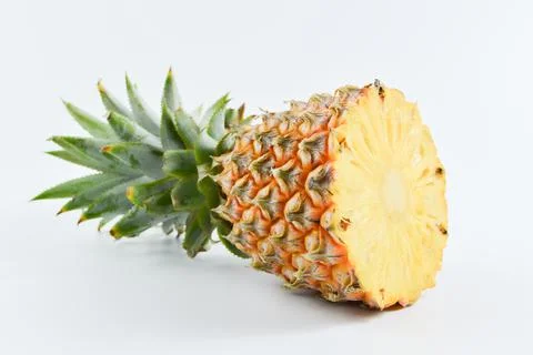 Pineapple slices isolated on a white background. Stock Photos