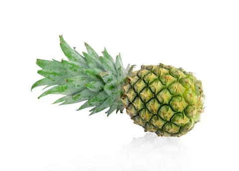 Pineapple slices isolated on white background Stock Photos