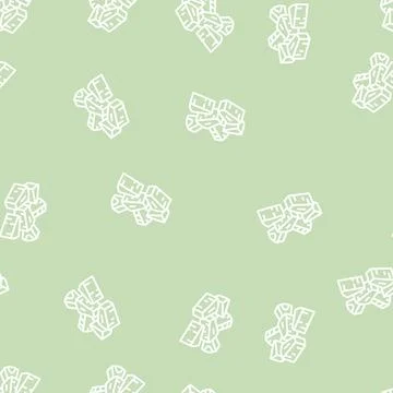 Pineapple slices line seamless pattern Stock Illustration