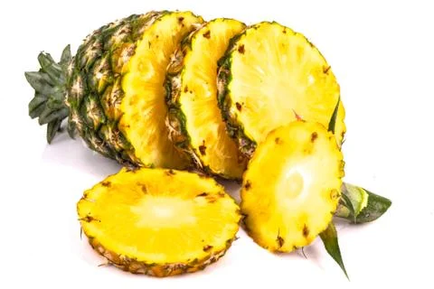 Pineapple with slices Stock Photos