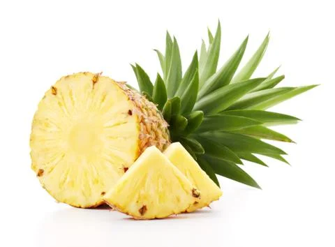 Pineapple with slices Stock Photos