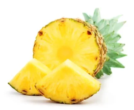 Pineapple with slices Stock Photos