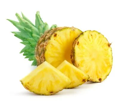 Pineapple with slices Stock Photos