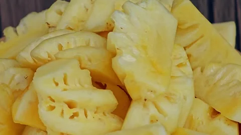 Pineapple Slices, rotation in circle. Stock Footage 306990166