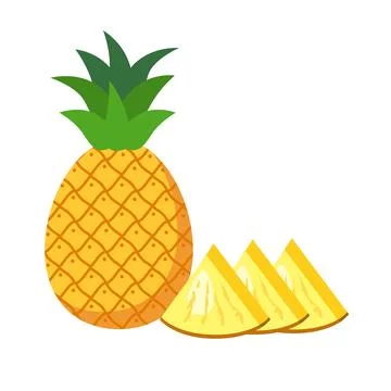 Pineapple with slices vector Illustration Stock Illustration