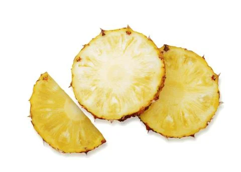 Pineapple slices on white background. Foto stock