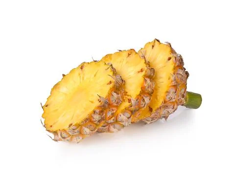 Pineapple slices on white background Stock-Fotos