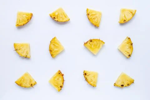 Pineapple slices on white. Foto stock
