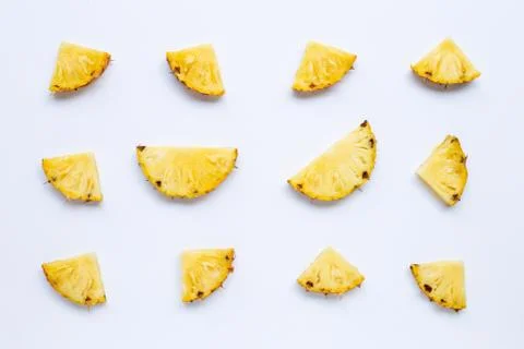 Pineapple slices on white. Foto stock