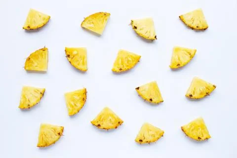 Pineapple slices on white. Foto stock