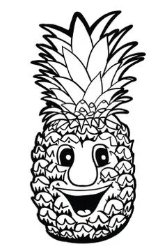 Pineapple with smile Stock Illustration