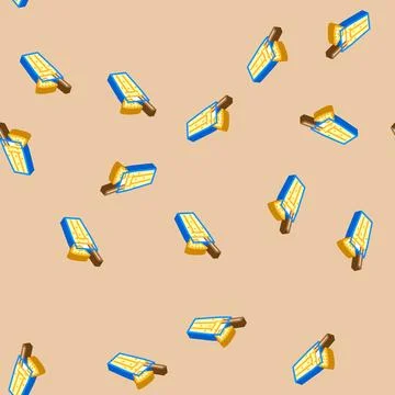 Pineapple smoothie drink isometric icon seamless pattern Stockillustratie