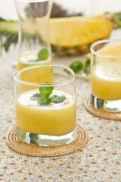 Pineapple smoothie Stock Photos